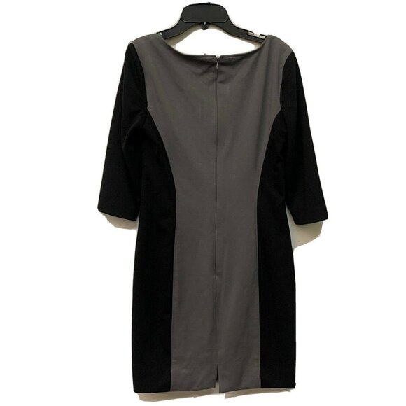 Tahari ASL Levine Womens Multicolor Color Block V Neck Sheath Dress - Picture 2 of 4